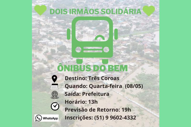 Ônibus do Bem de Dois Irmãos retoma ações para ajudar municípios da região 