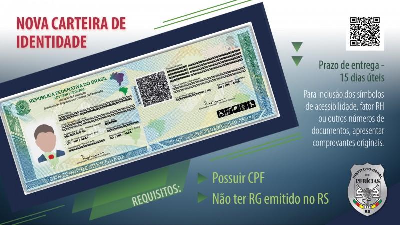 Começa encaminhamento da 1a via da nova carteira de identidade no