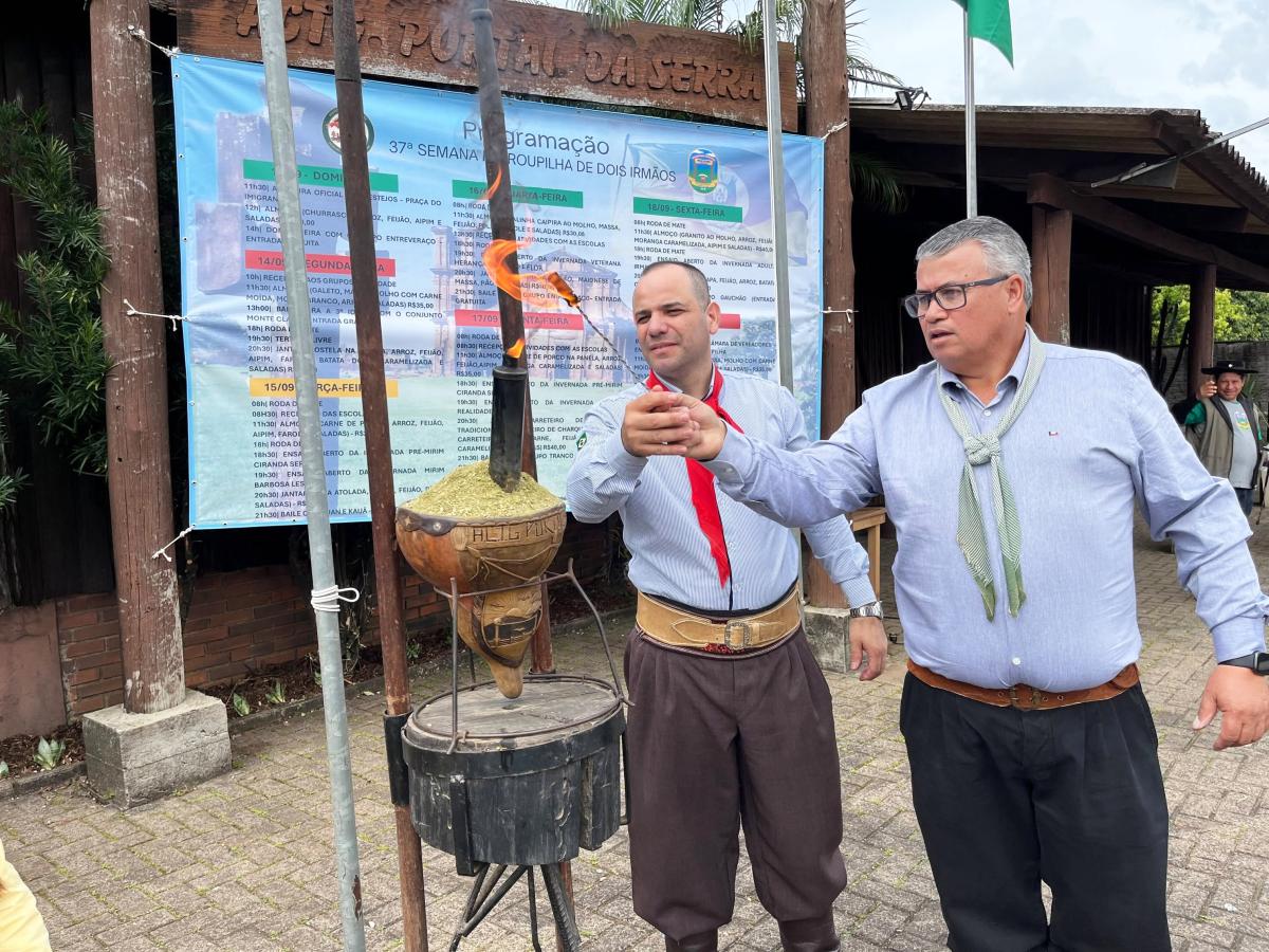 Patrão Farias e Marcos dos Santos na recepção em Dois Irmãos (Fotos: Divulgação / ACTG)