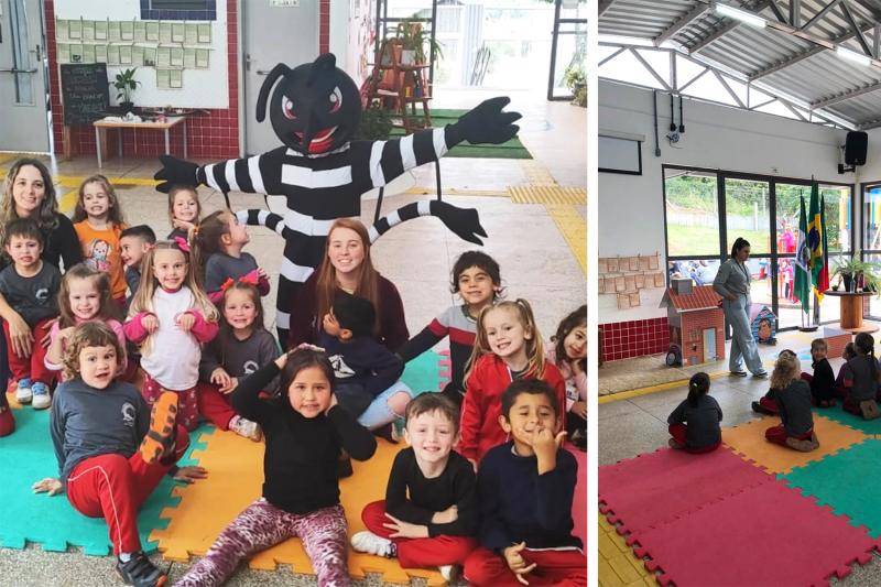 Ação lúdica de combate à dengue mobiliza alunos da escola Heda Nienow