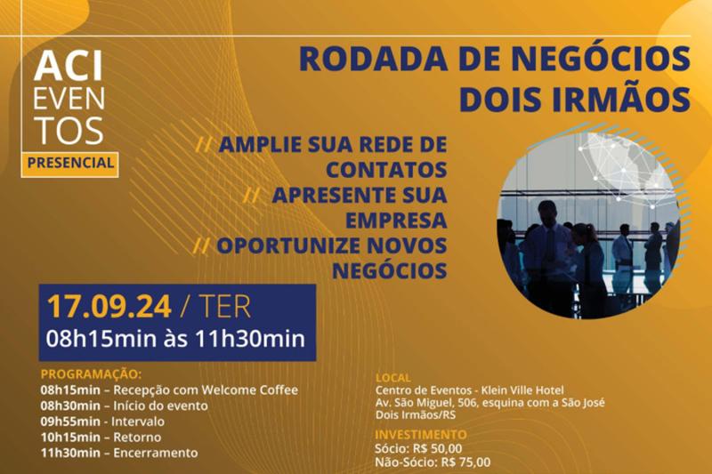 ACI promove Rodada de Negócios em Dois Irmãos no próximo dia 17