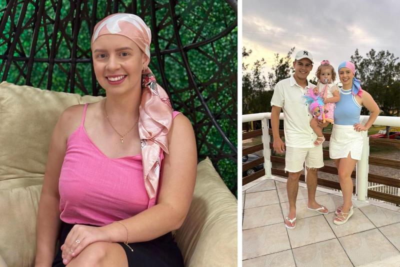 Ela tinha 22 anos. Na foto ao lado, com o esposo Douglas e a filha Heloisa