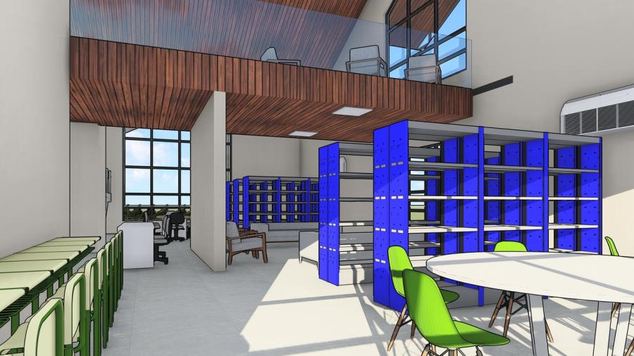 Biblioteca terá mais de 200m²