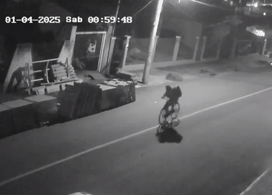 Câmeras de videomonitoramento flagraram a ação
