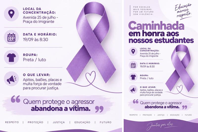 Comunidade se mobiliza para caminhada pelos estudantes neste sábado
