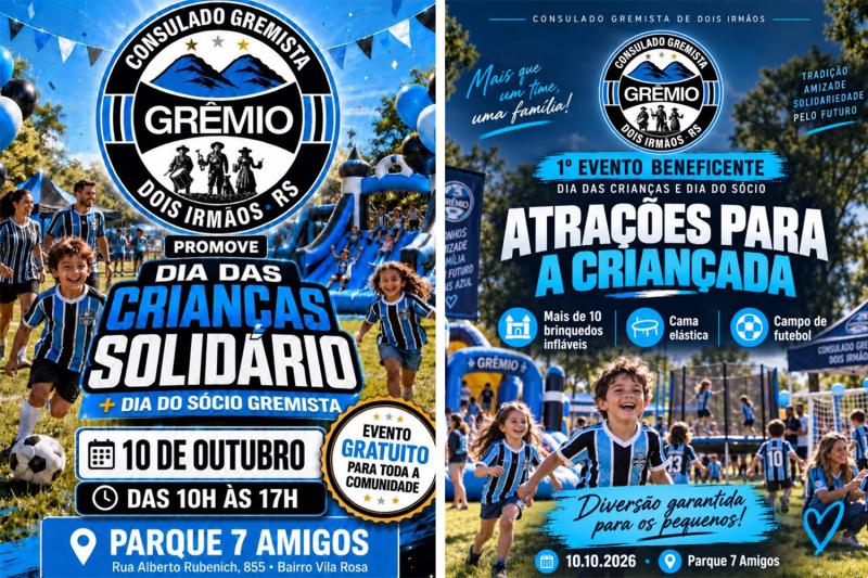 CONSULADO GREMISTA promove Dia das Crianças Solidário neste sábado