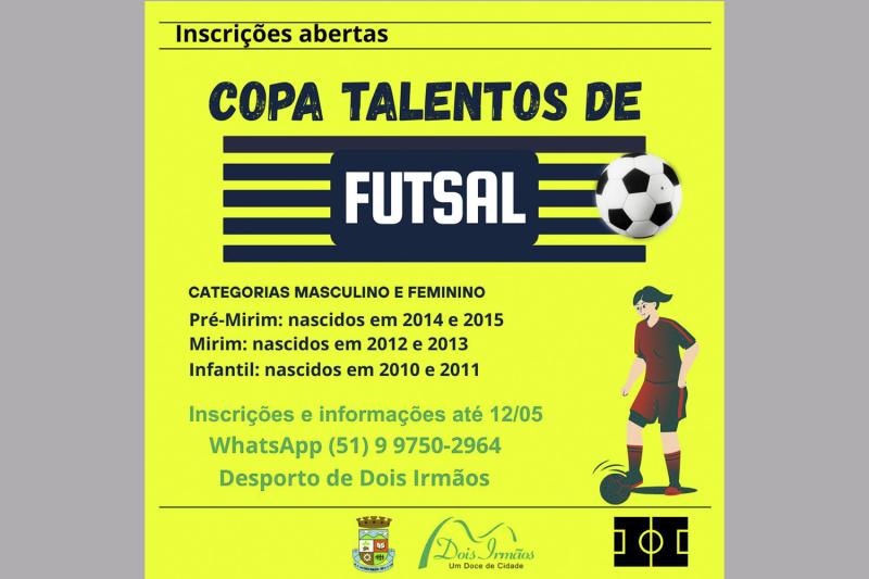 Copa Talentos de Futsal 2025 tem inscrições abertas até 12 de maio