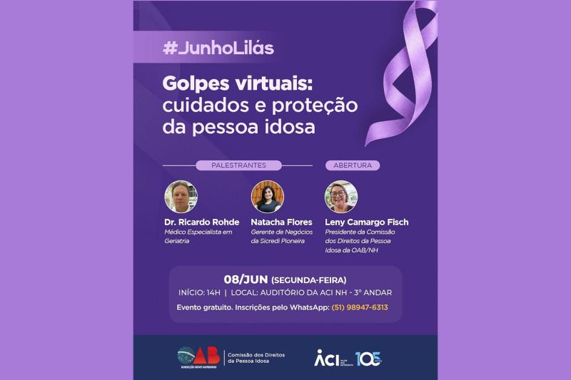 Dia 8 tem palestra sobre Golpes Virtuais no auditório da ACI Novo Hamburgo