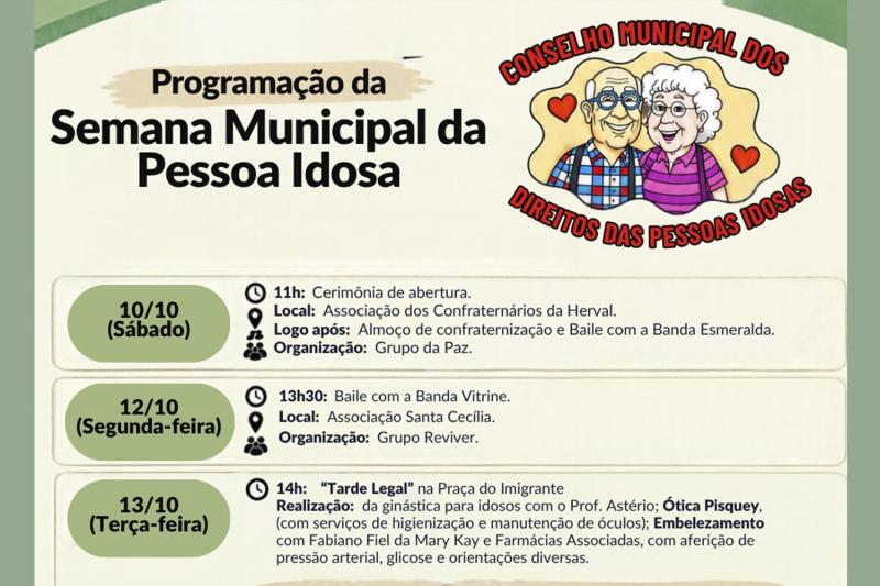 Dois Irmãos terá Semana da Pessoa Idosa com bailes, ginástica e serviços gratuitos