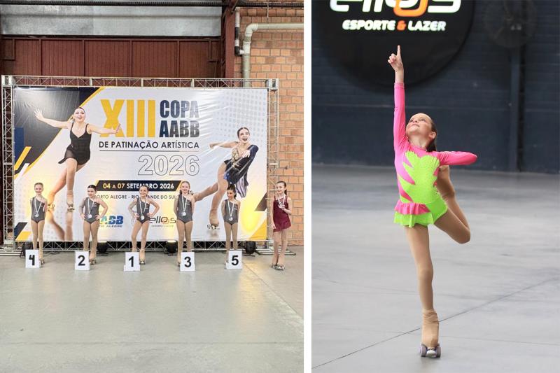 Dois-irmonense conquista 1º lugar em competição de Patinação Artística