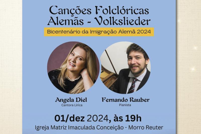 Domingo tem recital com canções folclóricas alemãs em Morro Reuter