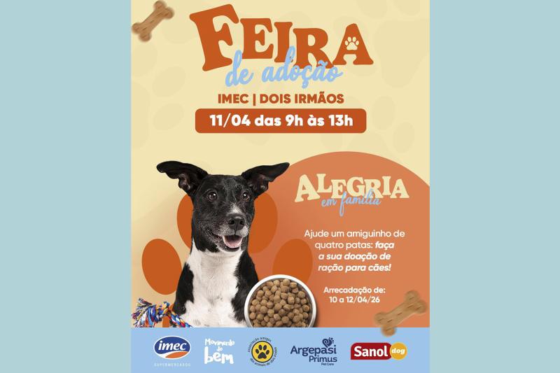 Imec Supermercados promove feira de adoção e campanha de doação de ração