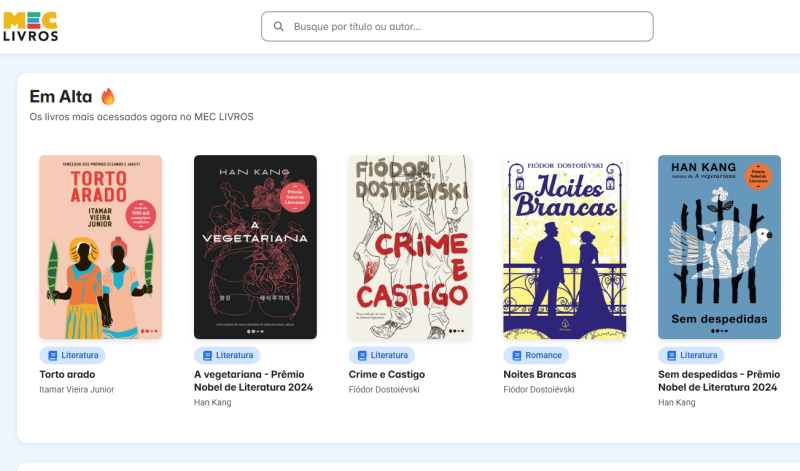 MEC Livros empresta mais de 3 mil títulos por dia; veja os mais lidos