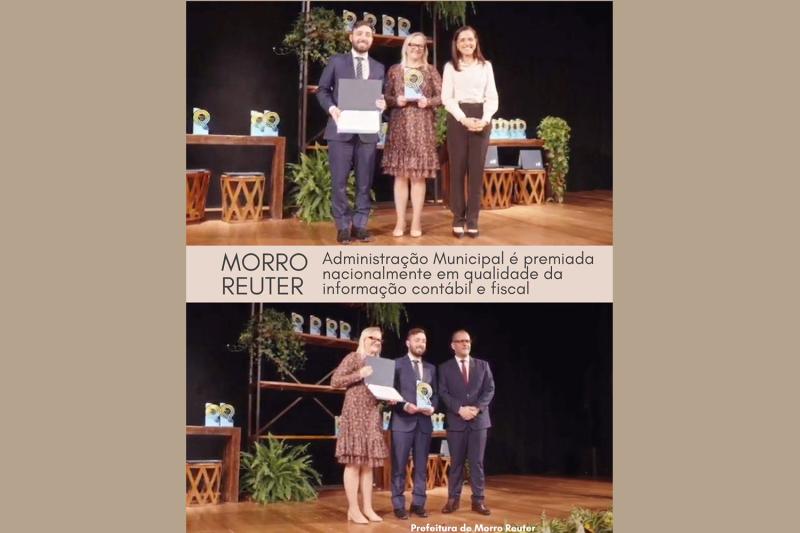 Morro Reuter recebe premiação em qualidade da informação contábil e fiscal