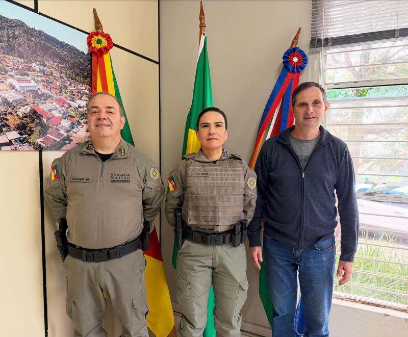 Morro Reuter recebe visita de comandantes da Brigada Militar na região