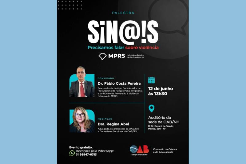 OAB/NH terá palestra do Projeto Sin@is – Precisamos falar sobre violência