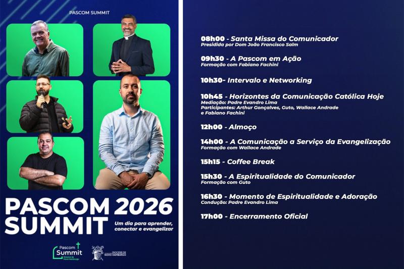 PASCOM Summit 2026 reúne comunicadores católicos na Diocese dia 16