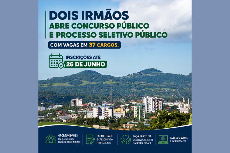 Prefeitura abre Concurso Público e Processo Seletivo com vagas em 37 cargos