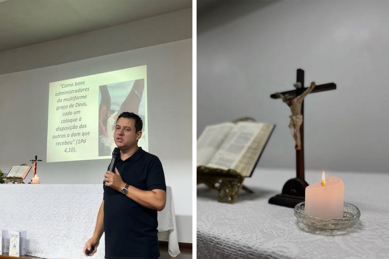 Padre Jordélio Siles Ledo comandou os encontros (Fotos: Divulgação / Paróquia)
